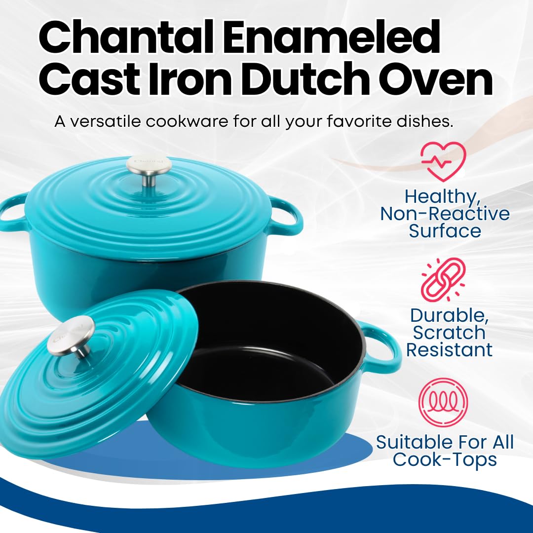 Amazon.com: Chantal Cast Iron Dutch Oven, 7 qt, US Formulated